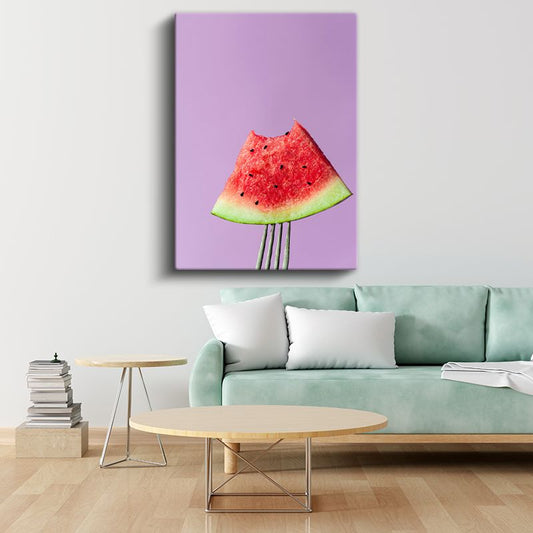 Karpuz Dilimi - Yaz Meyvesi Tazeliği Kanvas Tablo
