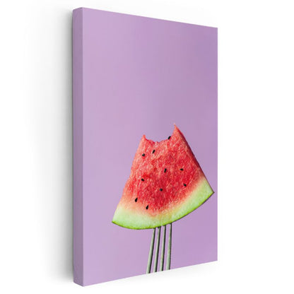 Karpuz Dilimi - Yaz Meyvesi Tazeliği Kanvas Tablo
