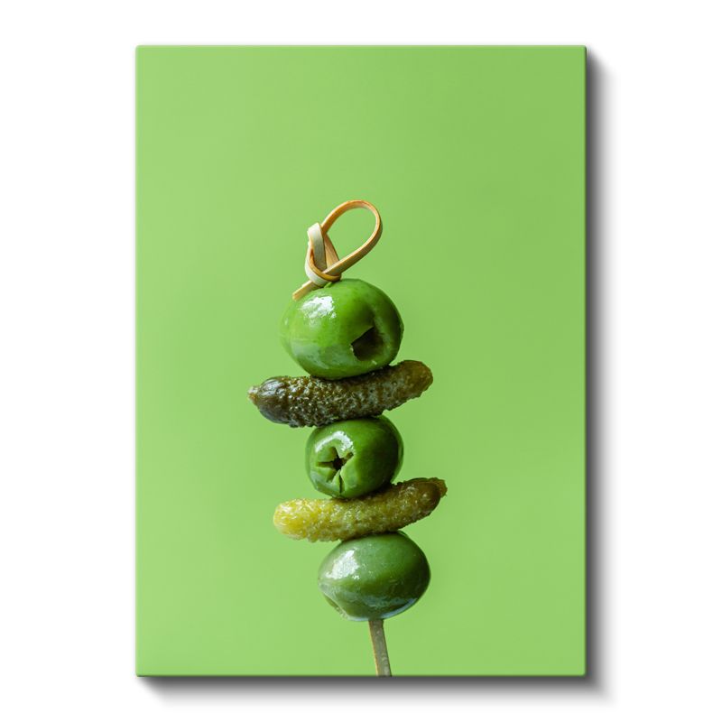 Zeytin Şişi - Yeşil Akdeniz Atıştırmalığı Kanvas Tablo