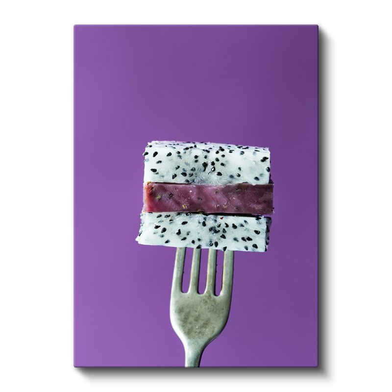 Ejder Meyveli Tatlı - Egzotik Tatlı Tabağı Kanvas Tablo