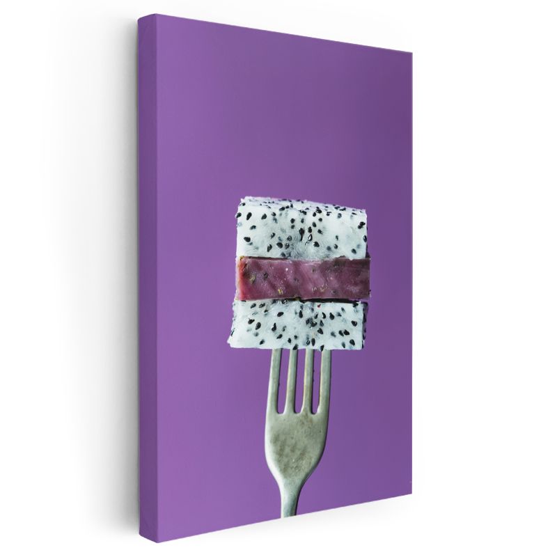 Ejder Meyveli Tatlı - Egzotik Tatlı Tabağı Kanvas Tablo