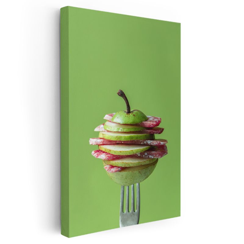 Armut ve Salam - Tatlı Tuzlu Kontrast Kanvas Tablo