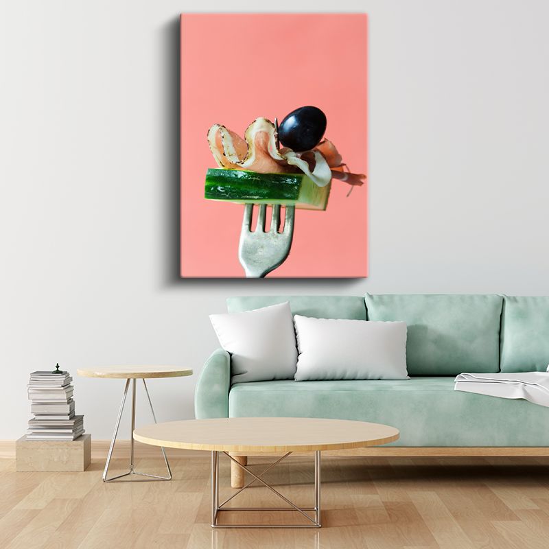 Deniz Lezzetleri - Çatal Üzerinde Gurme Sunum Kanvas Tablo