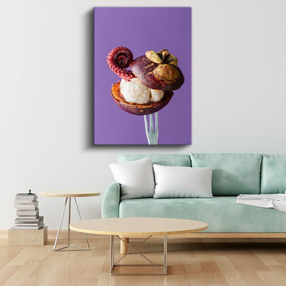 Ahtapot Şöleni - Mantar ve Deniz Ürünleri Kompozisyonu Kanvas Tablo