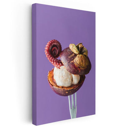 Ahtapot Şöleni - Mantar ve Deniz Ürünleri Kompozisyonu Kanvas Tablo