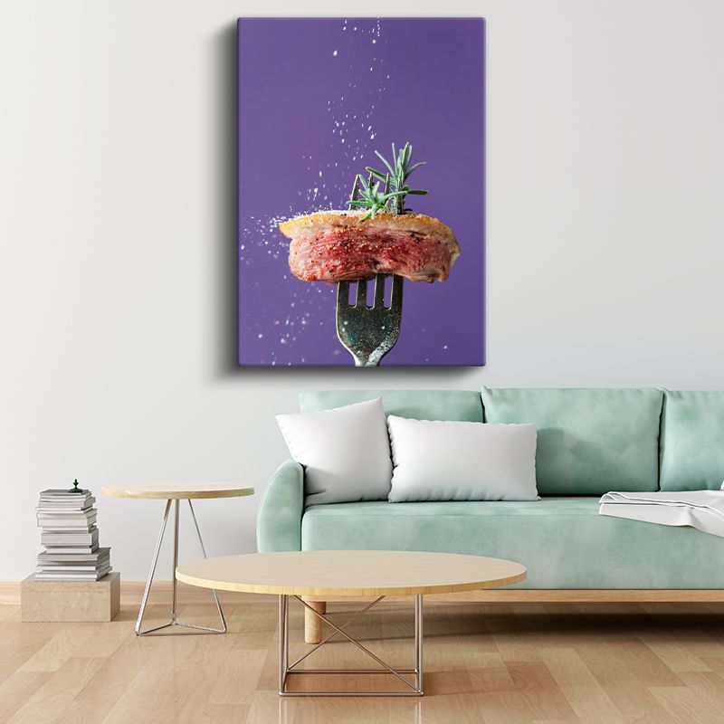 Biftekli Lezzet - Biberiyeli Et Sunumu Kanvas Tablo