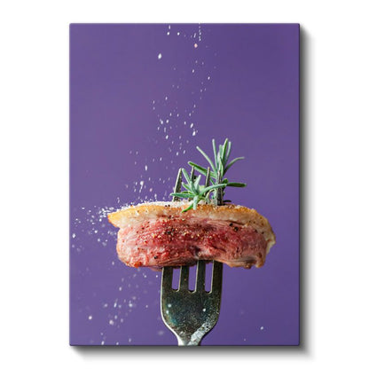 Biftekli Lezzet - Biberiyeli Et Sunumu Kanvas Tablo