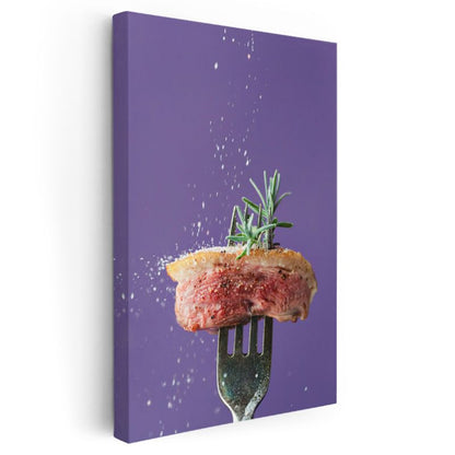 Biftekli Lezzet - Biberiyeli Et Sunumu Kanvas Tablo
