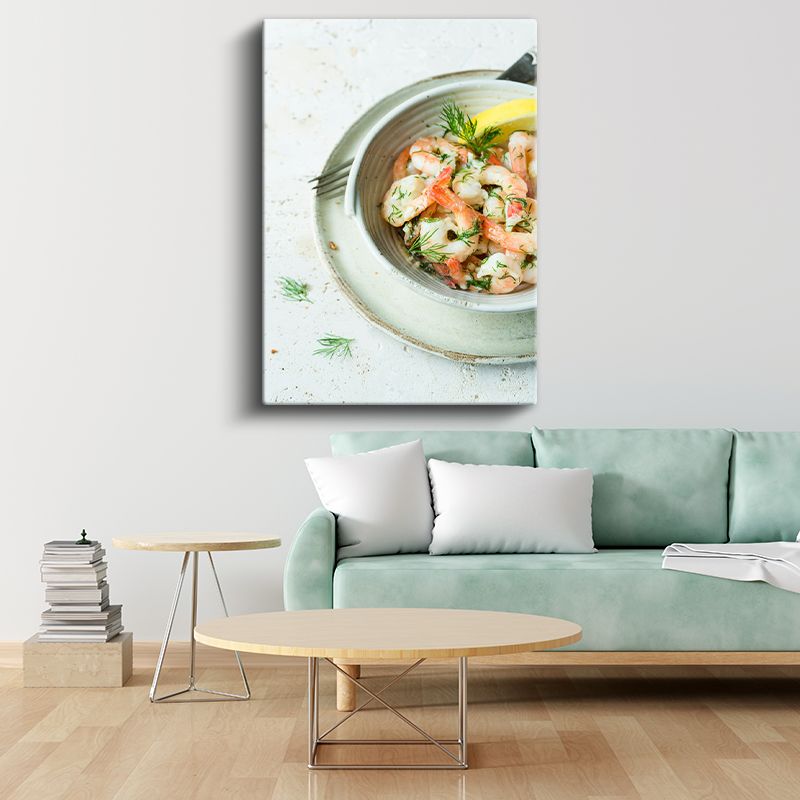 Dereotlu Karides - Taze Deniz Mahsulleri Salatası Kanvas Tablo