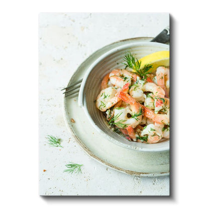 Dereotlu Karides - Taze Deniz Mahsulleri Salatası Kanvas Tablo