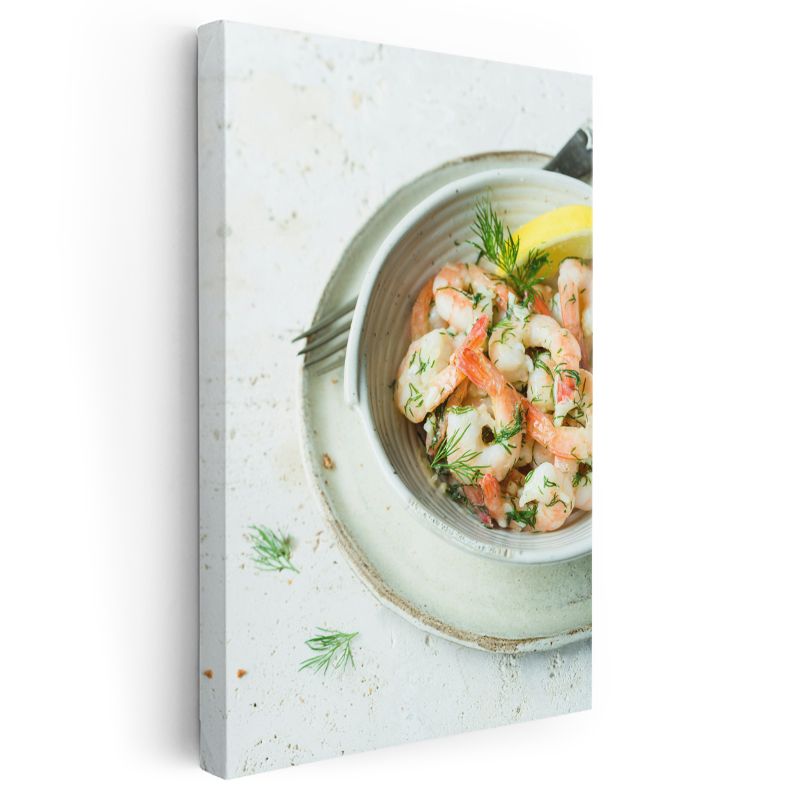 Dereotlu Karides - Taze Deniz Mahsulleri Salatası Kanvas Tablo