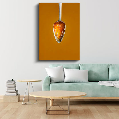 Altın Bal - Kaşıkta Parlayan Tatlı Lezzet Kanvas Tablo