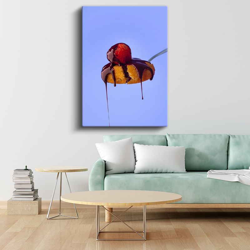 Çikolatalı Meyve - Damlayan Soslu Tatlı Atıştırmalık Kanvas Tablo