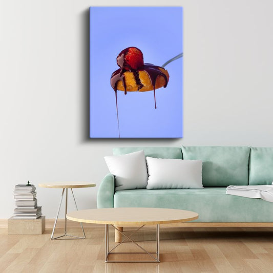 Çikolatalı Meyve - Damlayan Soslu Tatlı Atıştırmalık Kanvas Tablo