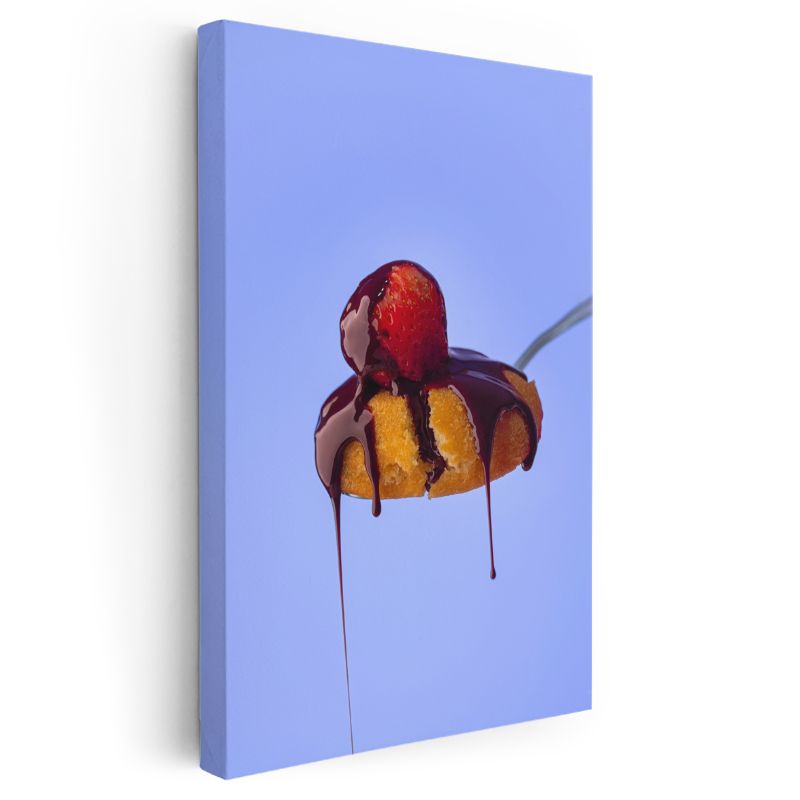 Çikolatalı Meyve - Damlayan Soslu Tatlı Atıştırmalık Kanvas Tablo