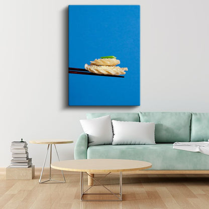 Japon Mutfağı - Çubuklarla Sunulan Suşi Sanatı Kanvas Tablo