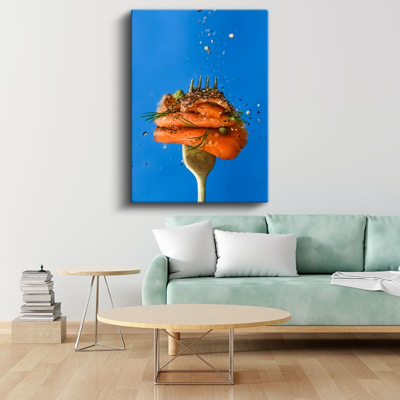 Somon Lezzeti - Baharatlı Deniz Ürünü Kanvas Tablo