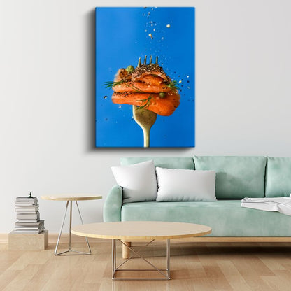 Somon Lezzeti - Baharatlı Deniz Ürünü Kanvas Tablo