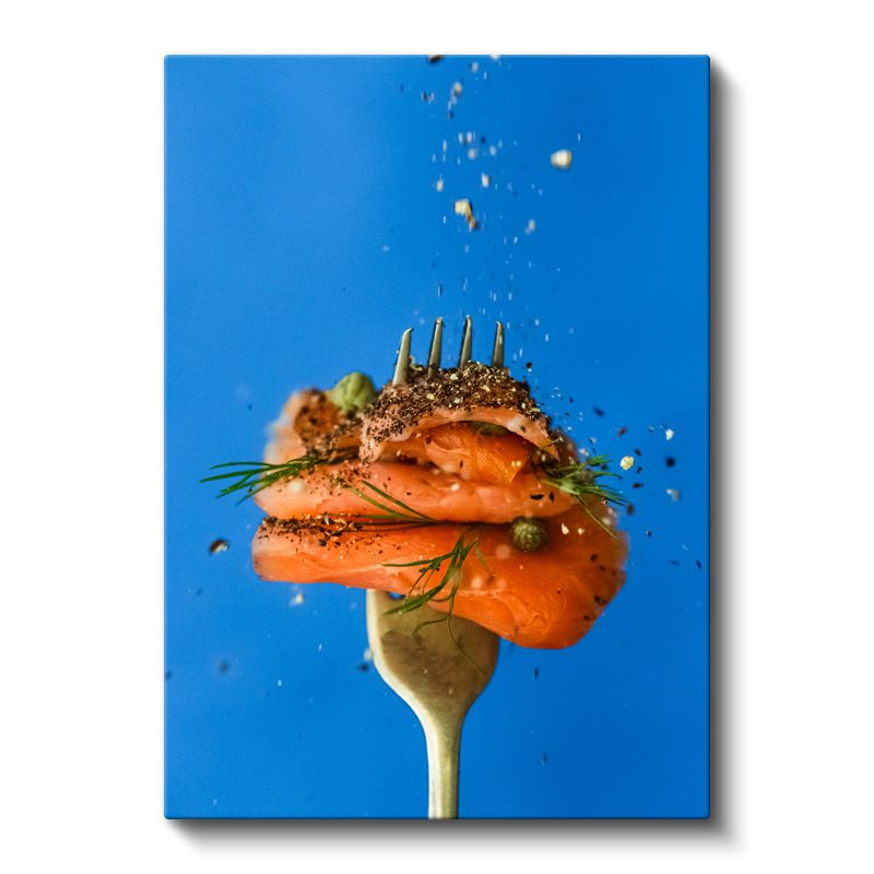 Somon Lezzeti - Baharatlı Deniz Ürünü Kanvas Tablo