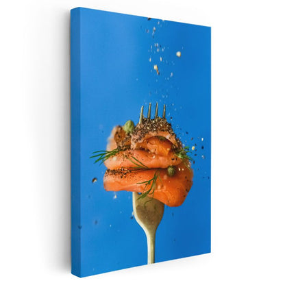 Somon Lezzeti - Baharatlı Deniz Ürünü Kanvas Tablo