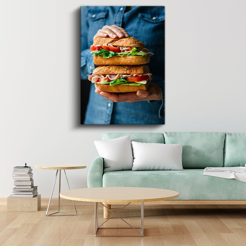Lezzetli Sandviç - Taze Malzemeli Atıştırmalık Kanvas Tablo