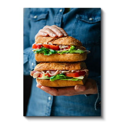 Lezzetli Sandviç - Taze Malzemeli Atıştırmalık Kanvas Tablo