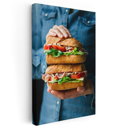 Lezzetli Sandviç - Taze Malzemeli Atıştırmalık Kanvas Tablo