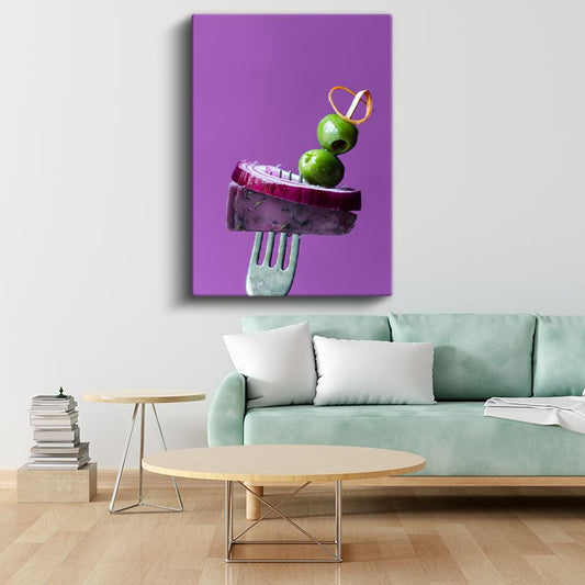 Zeytin ve Soğan - Akdeniz Mezesi Kanvas Tablo