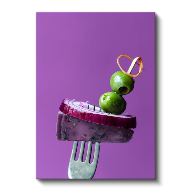 Zeytin ve Soğan - Akdeniz Mezesi Kanvas Tablo