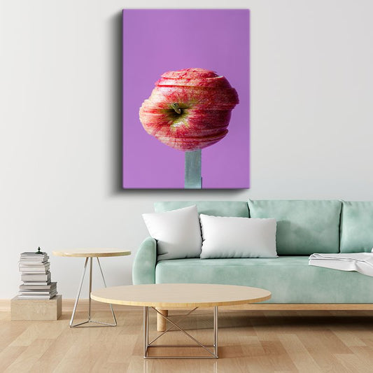 Dilimlenmiş Elma - Modern Mutfak Sanatı Kanvas Tablo