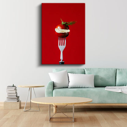 Çatallı Domates - Gurme Lezzet Sunumu Kanvas Tablo