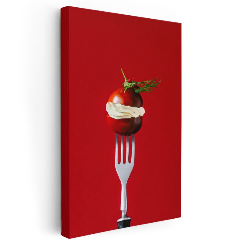 Çatallı Domates - Gurme Lezzet Sunumu Kanvas Tablo