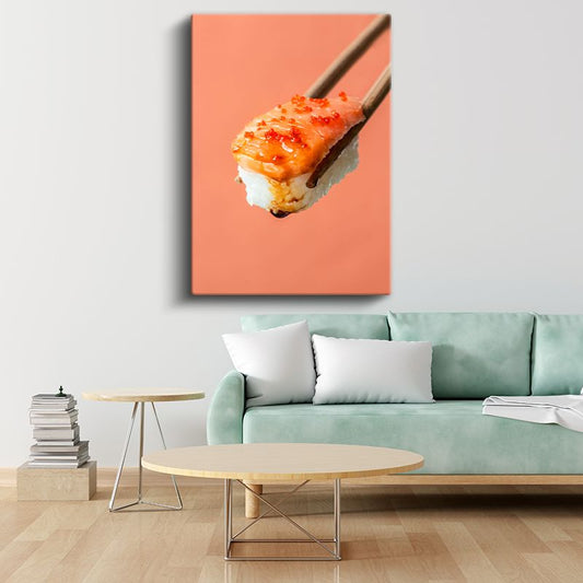 Havyarlı Sushi - Premium Deniz Mahsulleri Kanvas Tablo