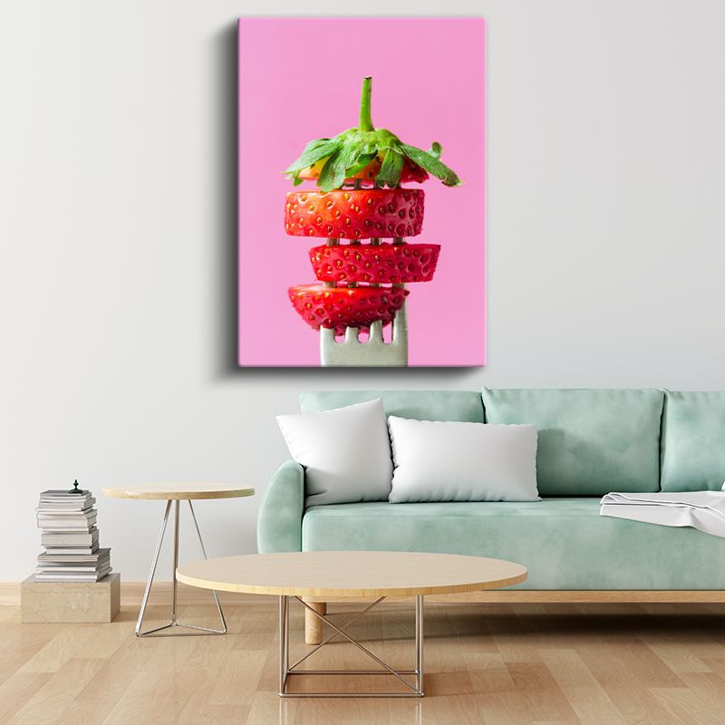 Dilimlenmiş Çilek - Meyve Sanatı Kanvas Tablo