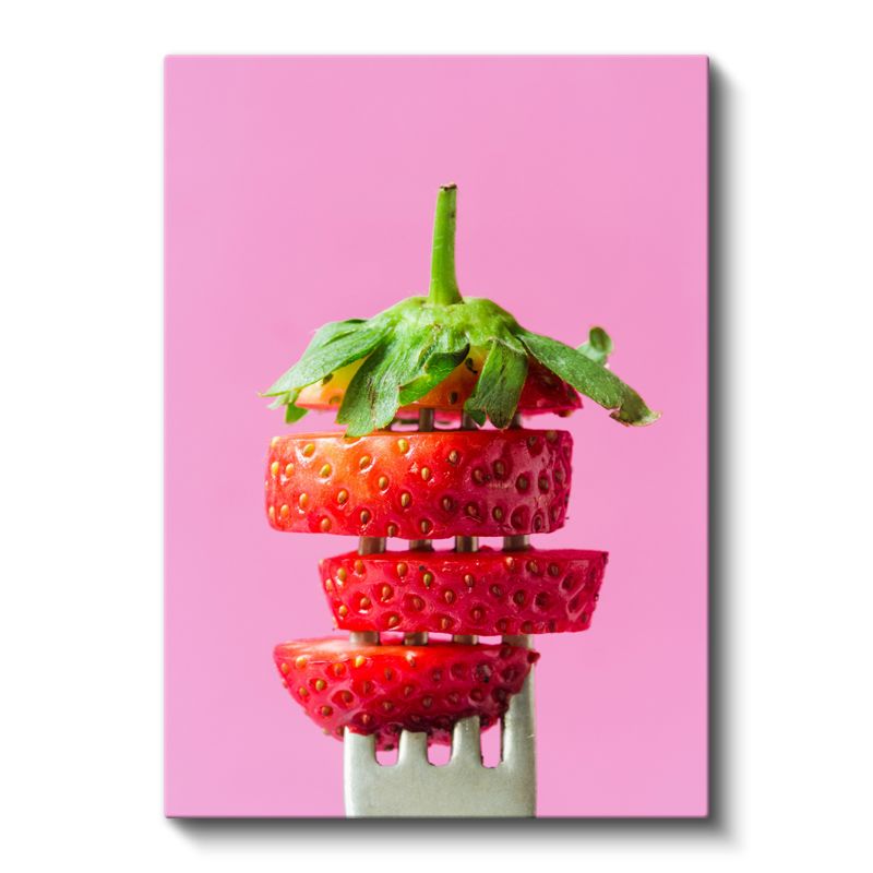 Dilimlenmiş Çilek - Meyve Sanatı Kanvas Tablo