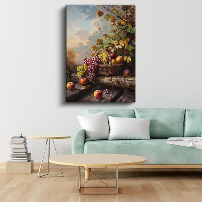 Sonbahar Hasadı - Doğal Meyve Kompozisyonu Kanvas Tablo