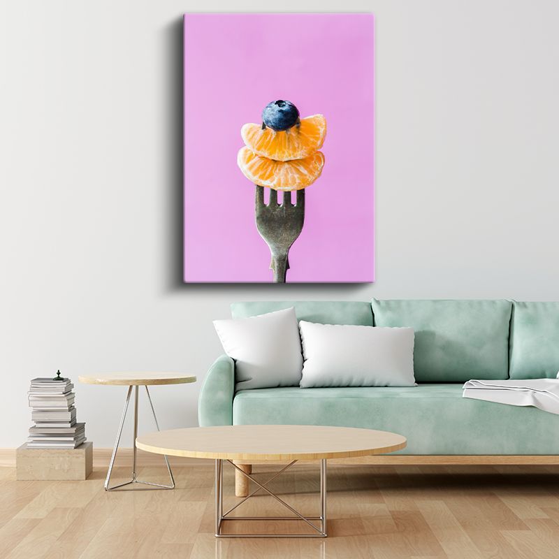 Mandalina Kuleleri - Yaban Mersinli Meyve Aranjmanı Kanvas Tablo