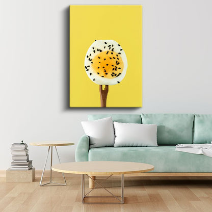 Çekirdekli Yumurta - Minimal Kahvaltı Sanatı Kanvas Tablo