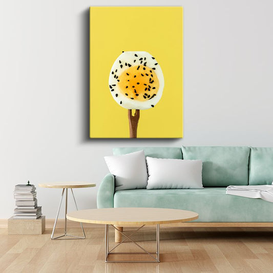 Çekirdekli Yumurta - Minimal Kahvaltı Sanatı Kanvas Tablo