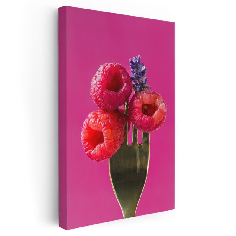 Frambuaz Çatalı - Meyve Zarafeti Kanvas Tablo