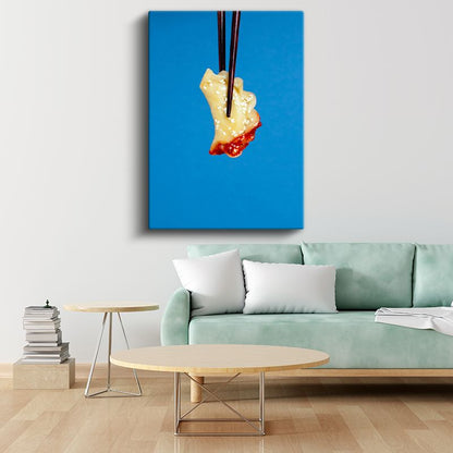 Asya Lezzeti - Çubukla Tutulan Mantı Kanvas Tablo