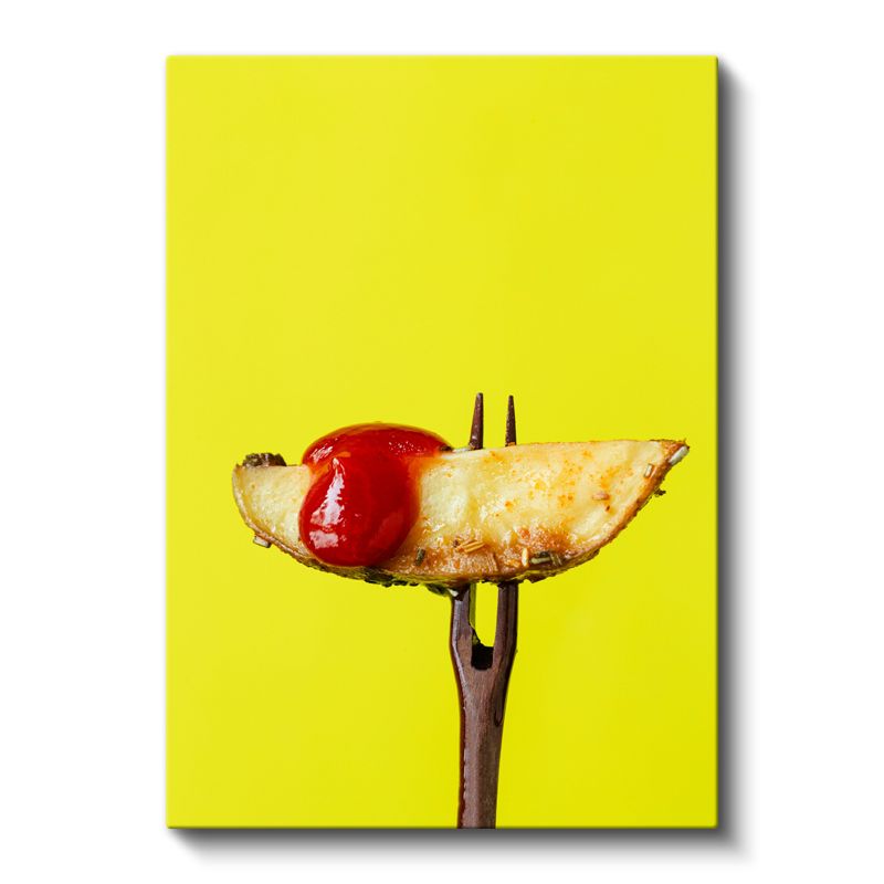 Patates Dilimi - Çatalla Sunulan Gurme Lezzet Kanvas Tablo