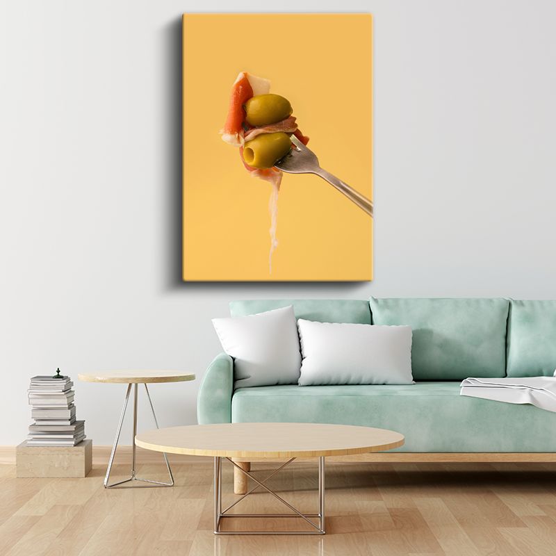 Akdeniz Mezesi - Zeytin ve Jambon Kombinasyonu Kanvas Tablo