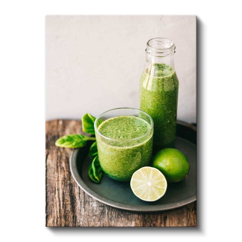 Yeşil Detoks - Taze Limonlu Sağlıklı İçecek Kanvas Tablo