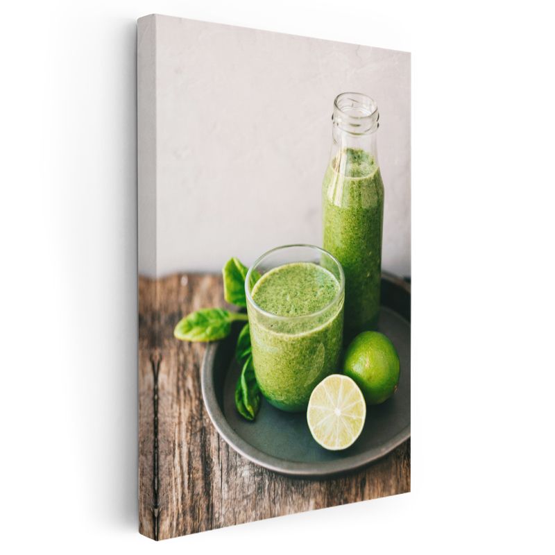 Yeşil Detoks - Taze Limonlu Sağlıklı İçecek Kanvas Tablo