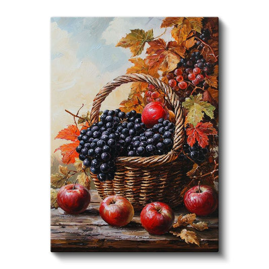Meyve Sepeti - Klasik Natürmort Kompozisyonu Kanvas Tablo
