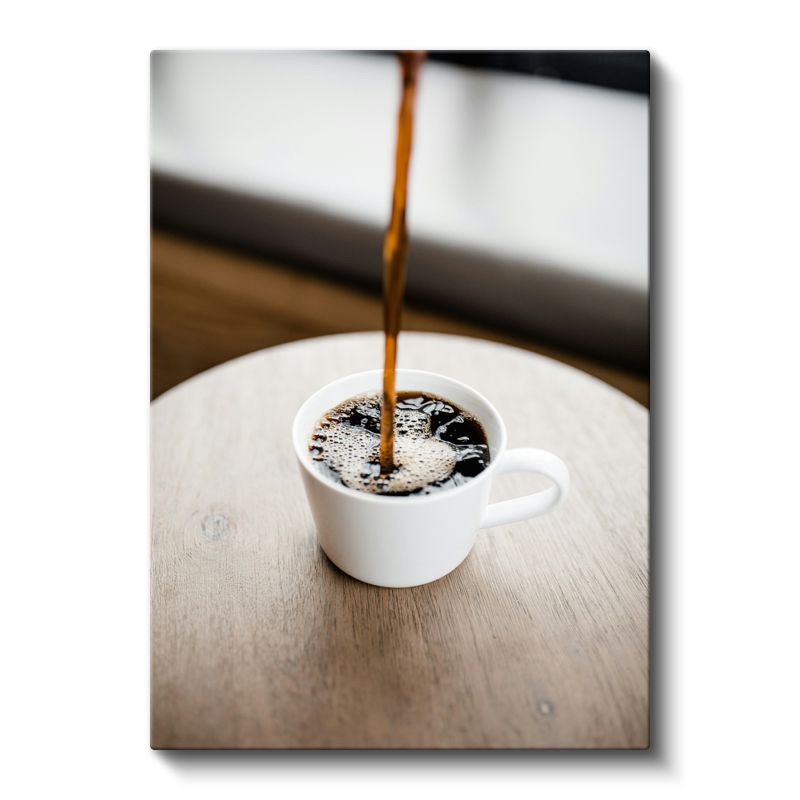 Kahve Dökümü - Taze Demlenmiş Fincan Kahve Kanvas Tablo
