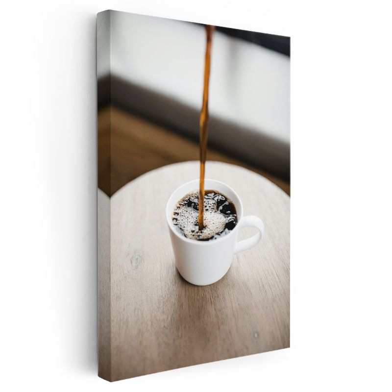 Kahve Dökümü - Taze Demlenmiş Fincan Kahve Kanvas Tablo