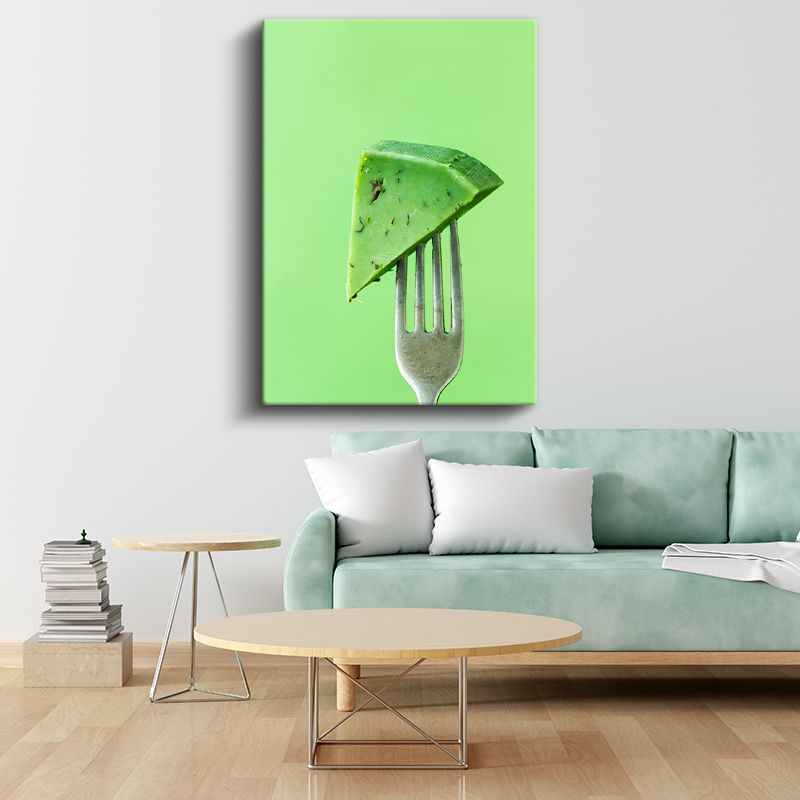 Karpuz Dilimi - Çatalla Sunulmuş Ferahlatıcı Meyve Kanvas Tablo