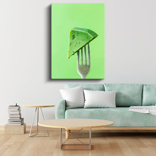 Karpuz Dilimi - Çatalla Sunulmuş Ferahlatıcı Meyve Kanvas Tablo